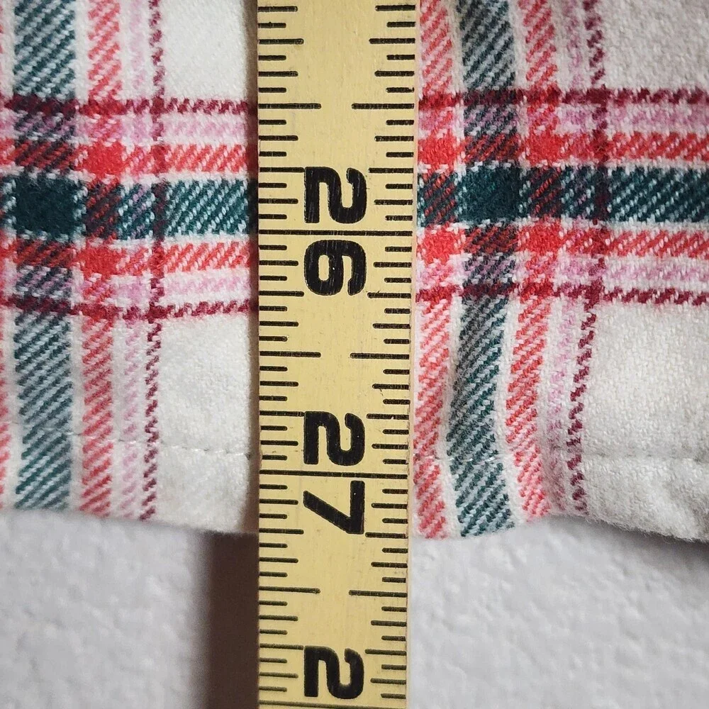 Marine Layer Pajama Top Womens Small White Plaid Flannel Button Up Holiday PJ
